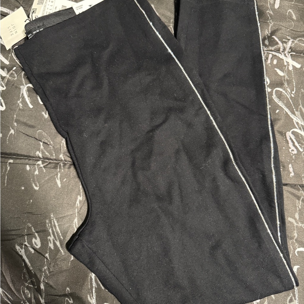 Zara Black Leggings with rhinestones